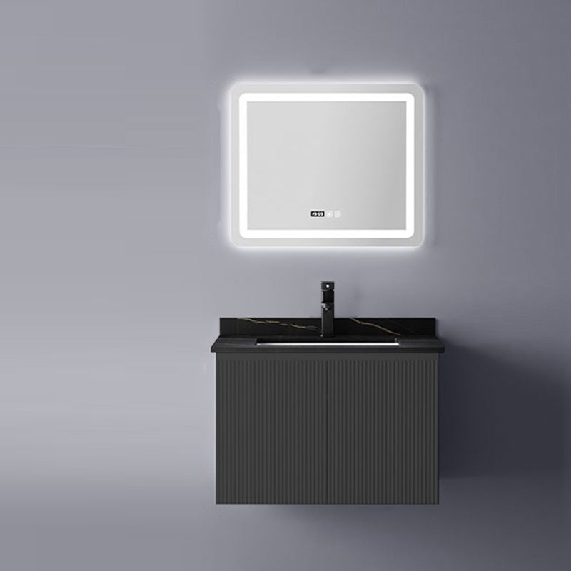 Contemporary Bathroom Sink Cabinet Wall-Mounted Mirror Cabinet Vanity Cabinet in Black