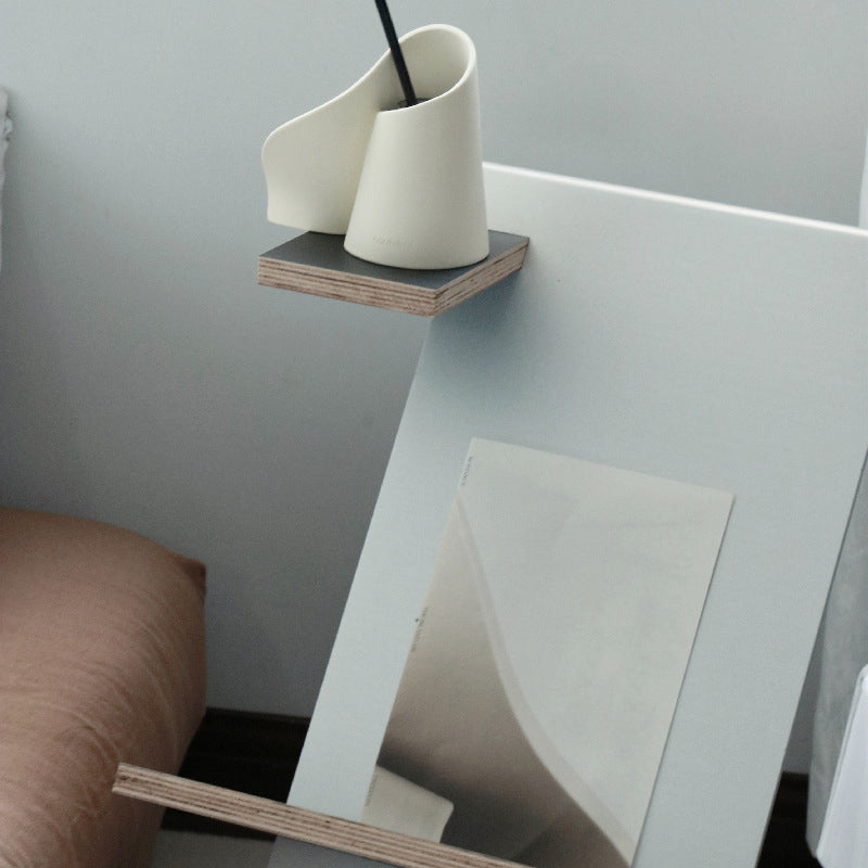 Scandinavian Engineered Wood Bookcase Standard Closed Back Bookshelf