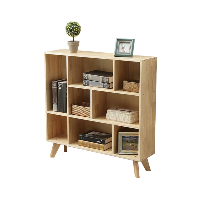 Standard Wooden Bookcase Modern Natural Bookshelf with Shelves