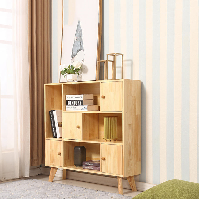 Standard Wooden Bookcase Modern Natural Bookshelf with Shelves