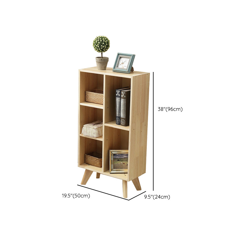 Standard Wooden Bookcase Modern Natural Bookshelf with Shelves