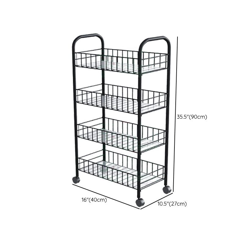 Contemporary Metal Bookcase Standard Open Back Bookshelf with Shelves