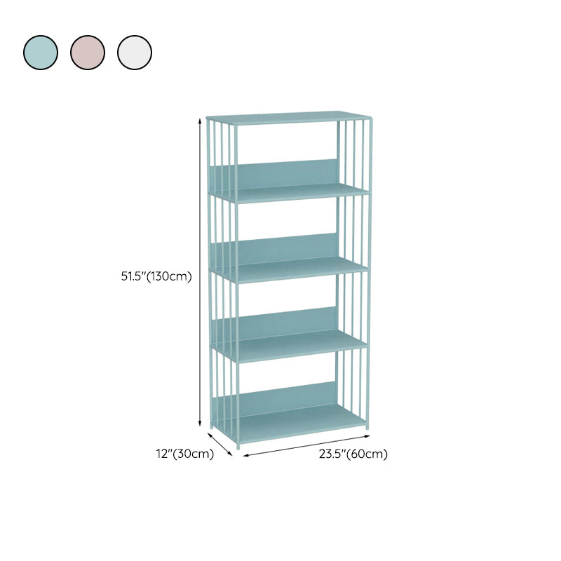 Scandinavian Metal Bookcase Standard Open Back Bookshelf with Shelves