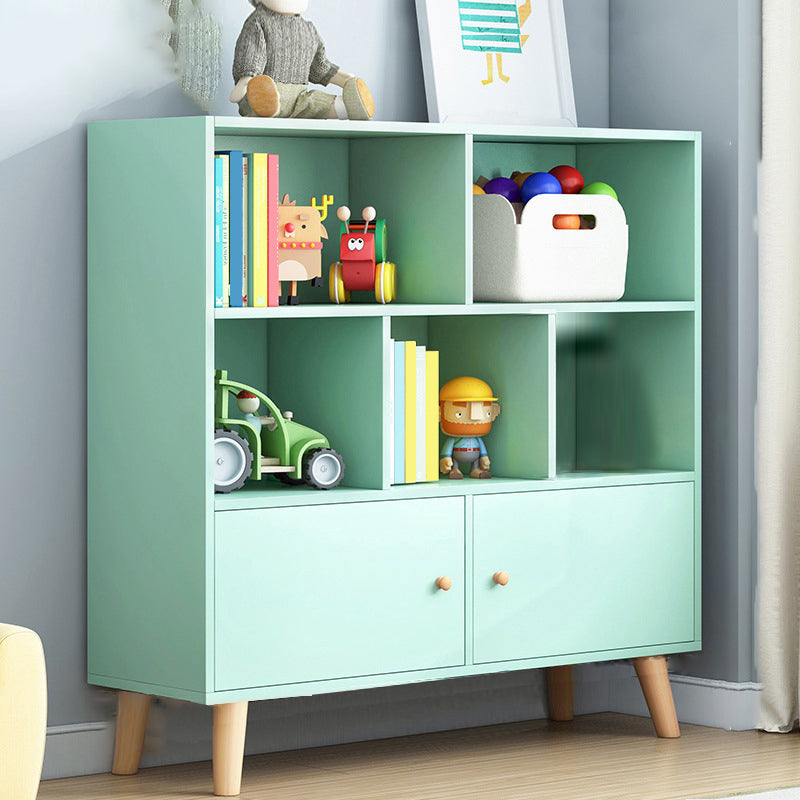 Scandinavian Standard Bookcase Engineered Wood Bookshelf with Cabinets