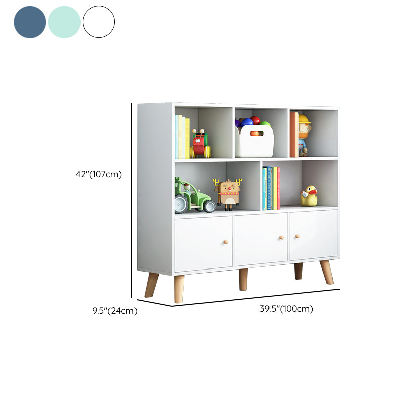 Scandinavian Standard Bookcase Engineered Wood Bookshelf with Cabinets