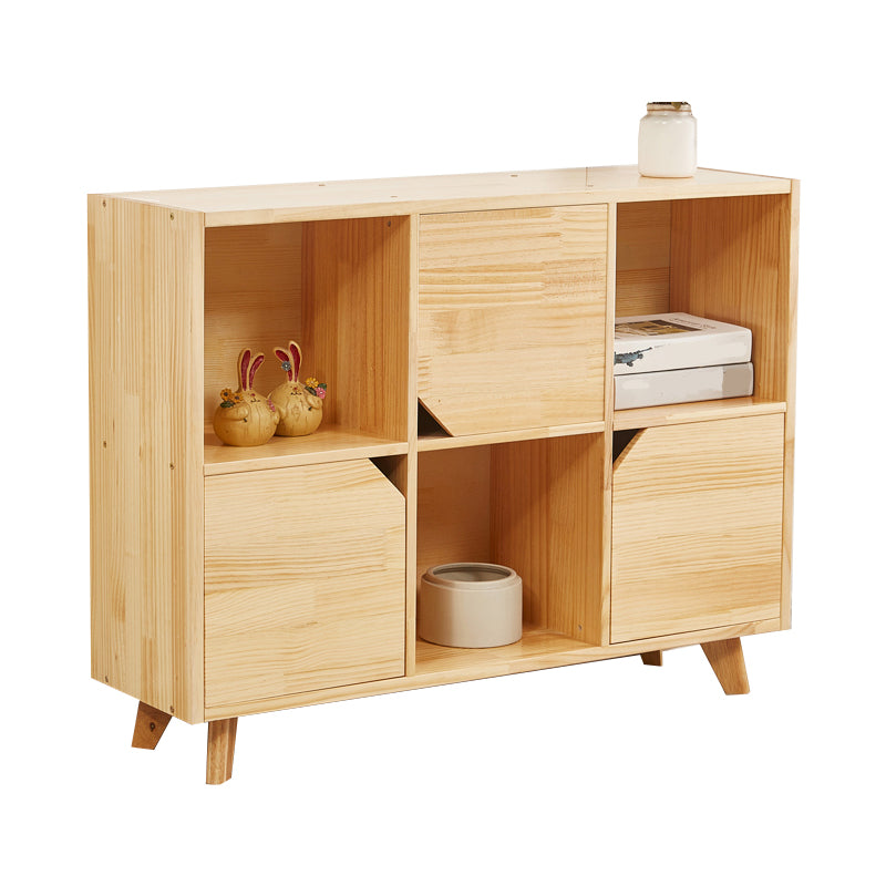 Modern Standard Wooden Bookshelf Closed Back Natural Bookcase with Shelves