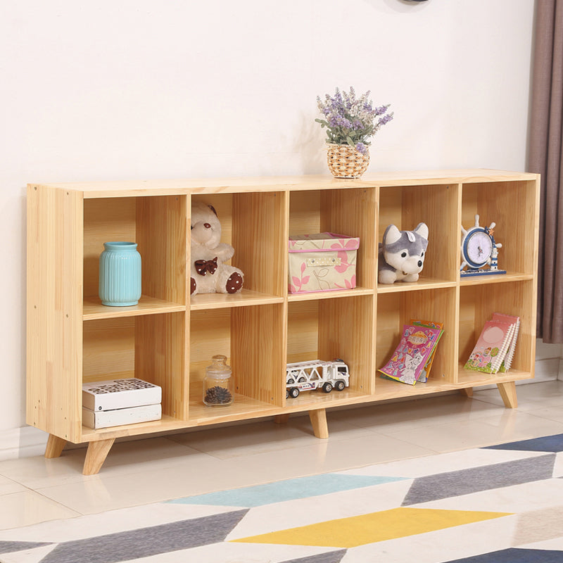 Modern Standard Wooden Bookshelf Closed Back Natural Bookcase with Shelves