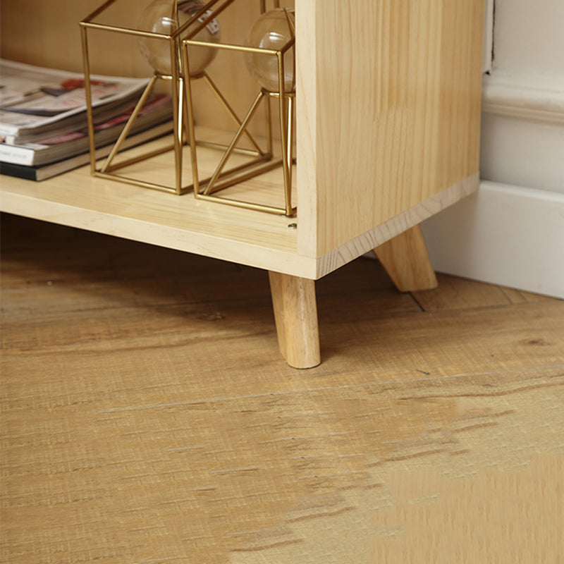 Modern Standard Wooden Bookshelf Closed Back Natural Bookcase with Shelves