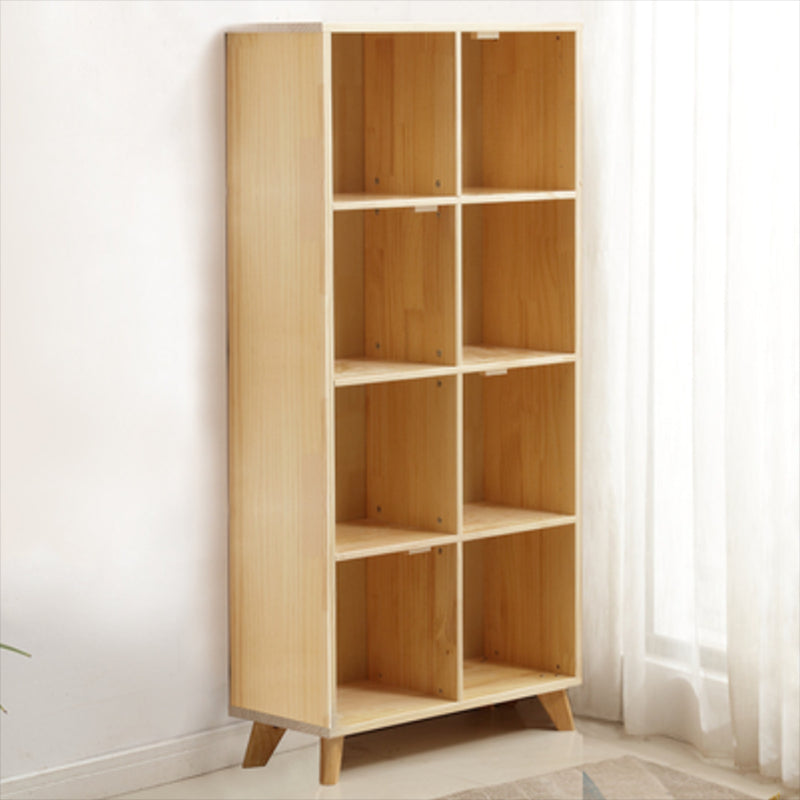 Modern Standard Wooden Bookshelf Closed Back Natural Bookcase with Shelves