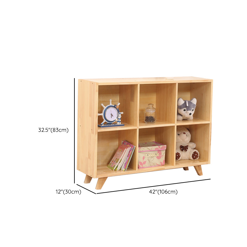 Modern Standard Wooden Bookshelf Closed Back Natural Bookcase with Shelves