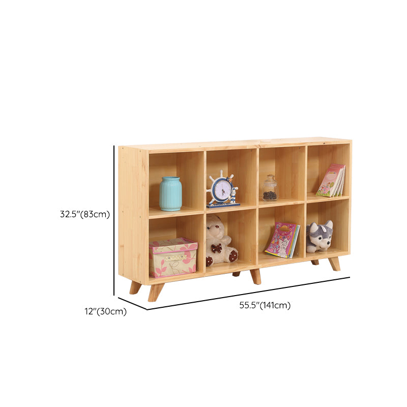 Modern Standard Wooden Bookshelf Closed Back Natural Bookcase with Shelves