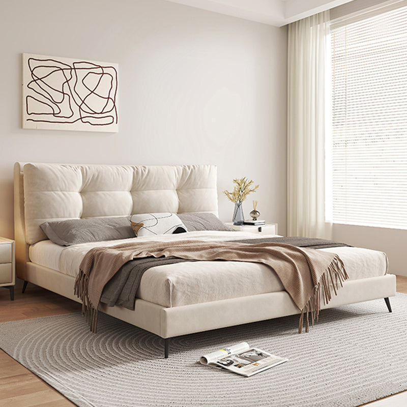 Contemporary Standard Bed with Rectangle Upholstered Headboard