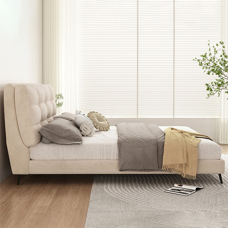 Contemporary Standard Bed with Rectangle Upholstered Headboard