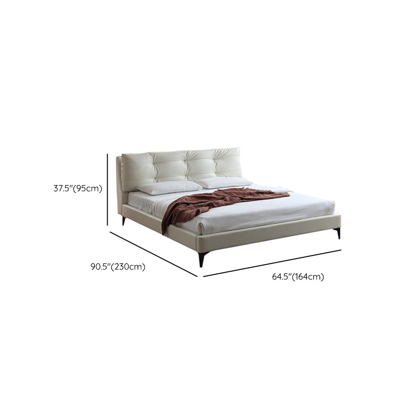 Contemporary Standard Bed with Rectangle Upholstered Headboard