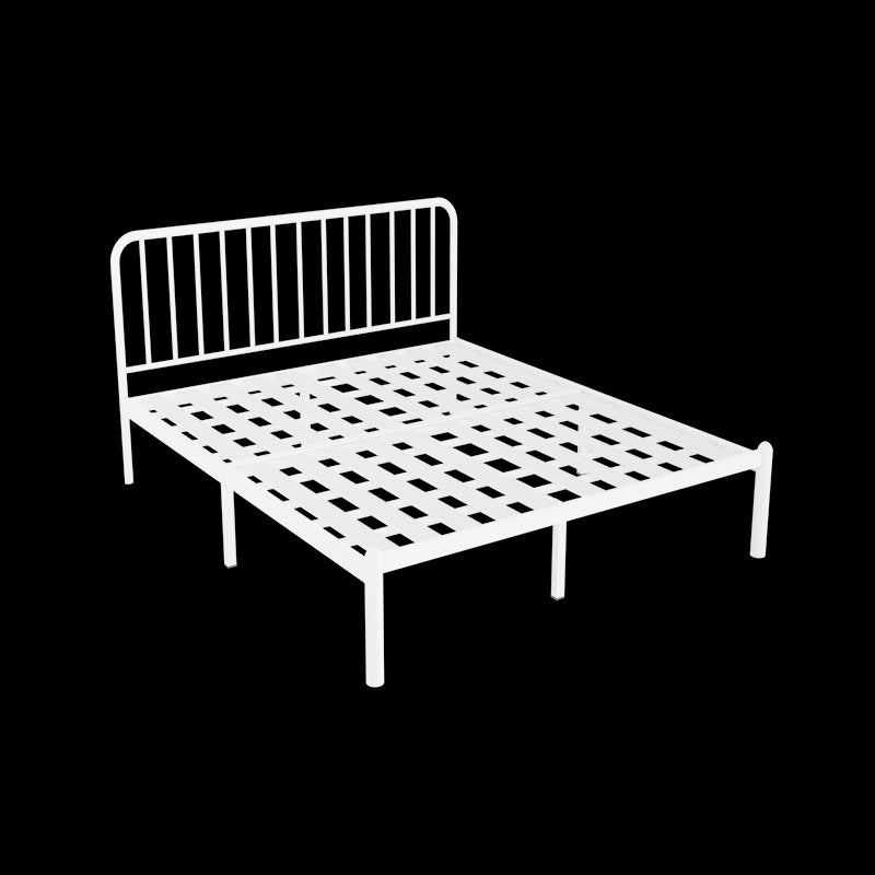 Glam Iron Bed with Rectangle Open-Frame Headboard Open-Frame Bed