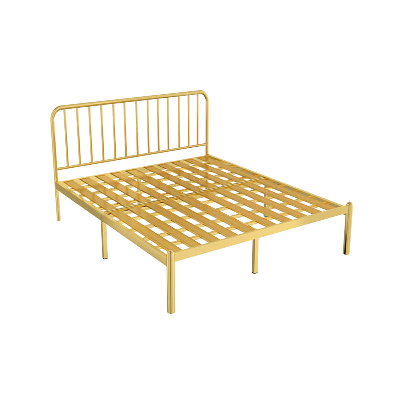 Glam Iron Bed with Rectangle Open-Frame Headboard Open-Frame Bed