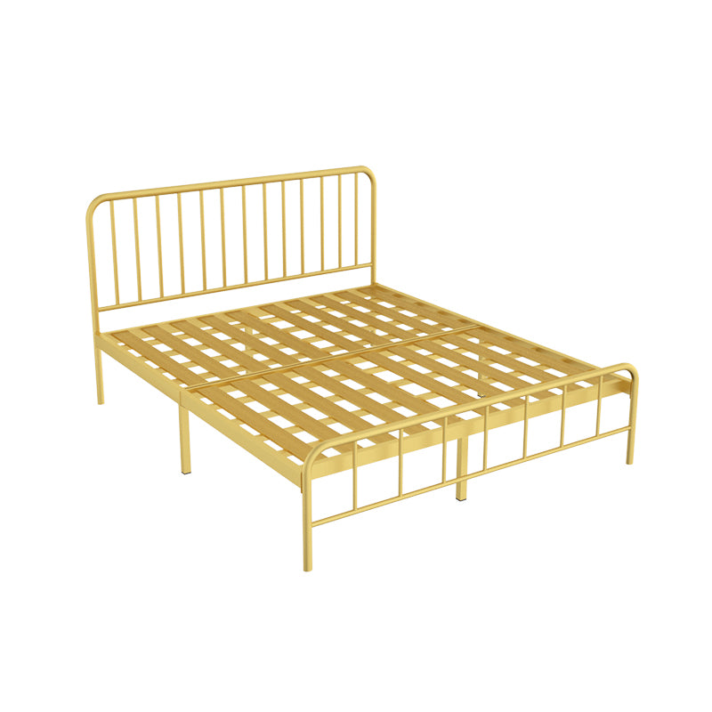 Glam Iron Bed with Rectangle Open-Frame Headboard Open-Frame Bed