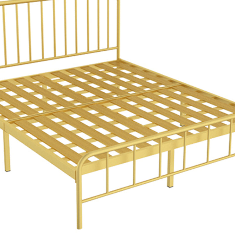 Glam Iron Bed with Rectangle Open-Frame Headboard Open-Frame Bed