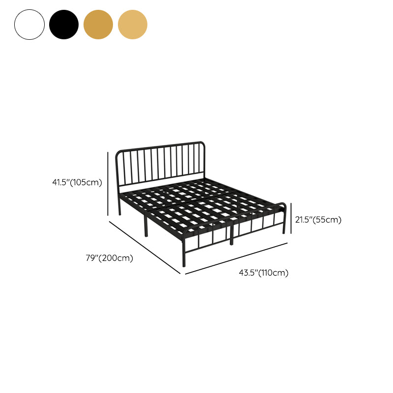 Glam Iron Bed with Rectangle Open-Frame Headboard Open-Frame Bed