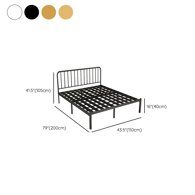 Glam Iron Bed with Rectangle Open-Frame Headboard Open-Frame Bed