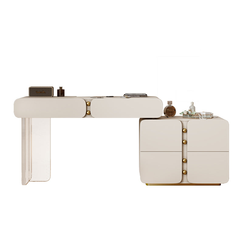 13.77" Wide Make-up Vanity White Makeup Vanity Desk Table with 2/6 Drawers