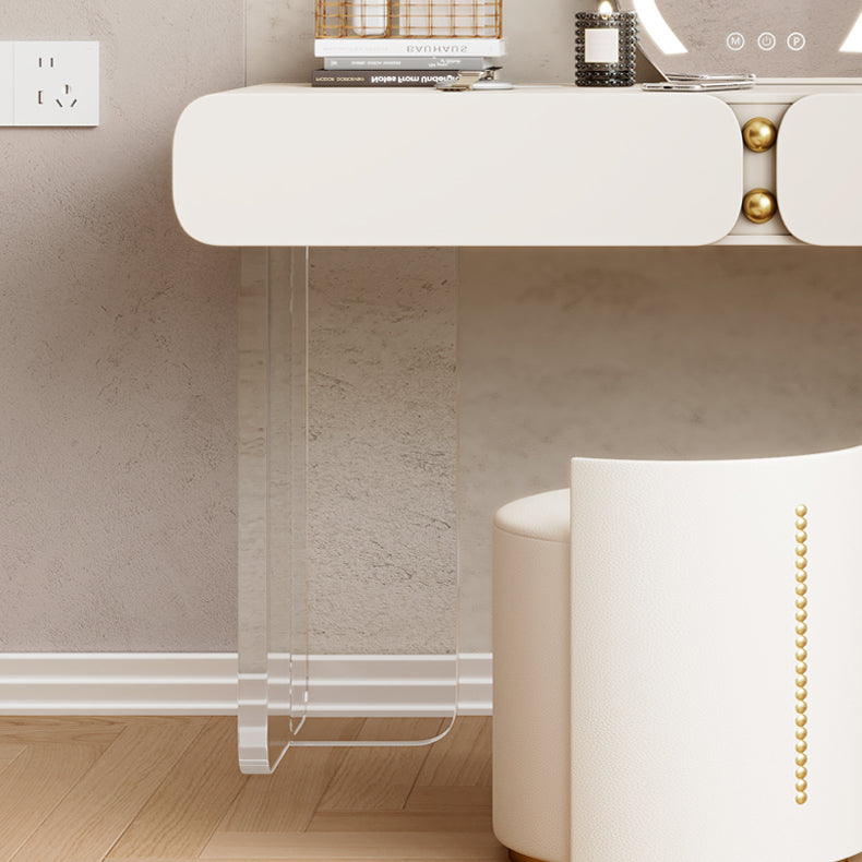 13.77" Wide Make-up Vanity White Makeup Vanity Desk Table with 2/6 Drawers