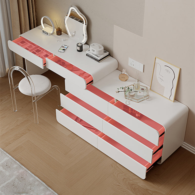 15.74" Wide Make-up Vanity White Makeup Vanity Desk Table with 5/8 Drawers