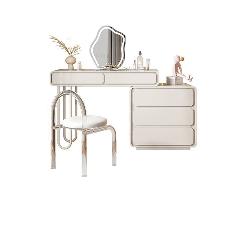 White Make-up 15.74" Wide Vanity Makeup Vanity Desk Table with 5/8 Drawers