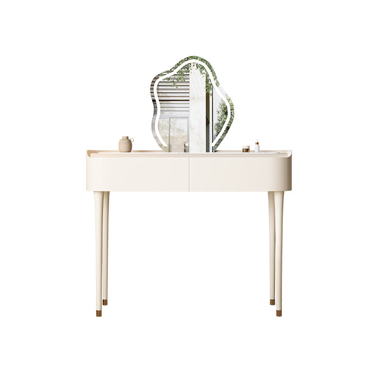 White Wooden Make-up 15.74" Wide Vanity Makeup Vanity Desk Table with 2/5 Drawers