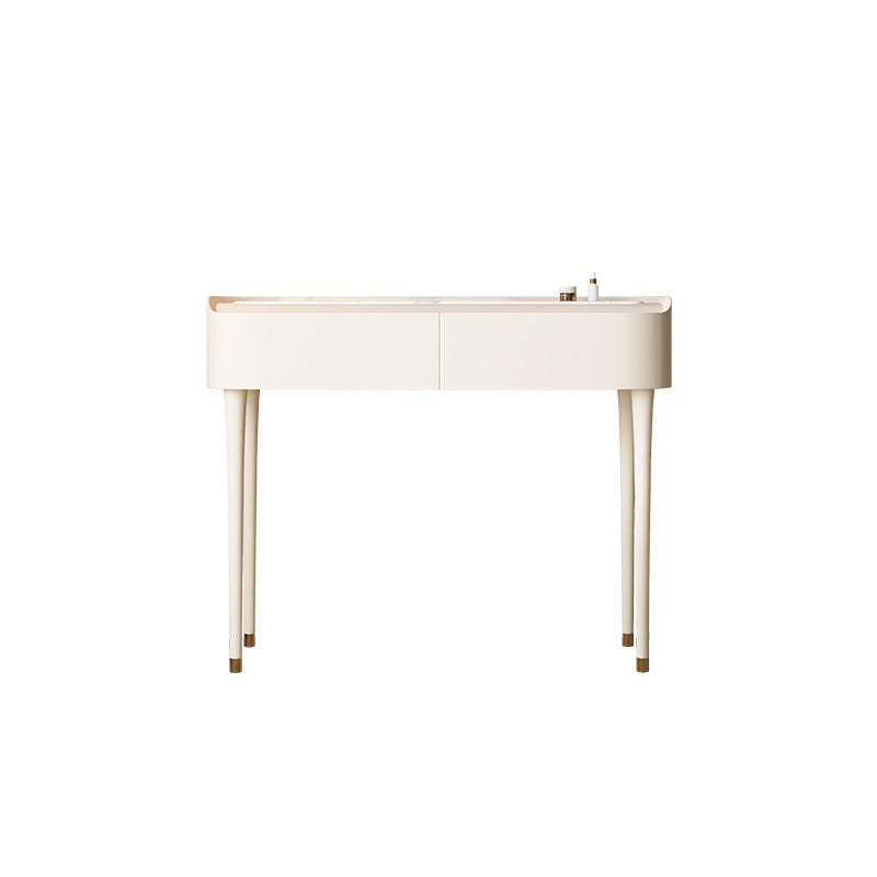 White Wooden Make-up 15.74" Wide Vanity Makeup Vanity Desk Table with 2/5 Drawers