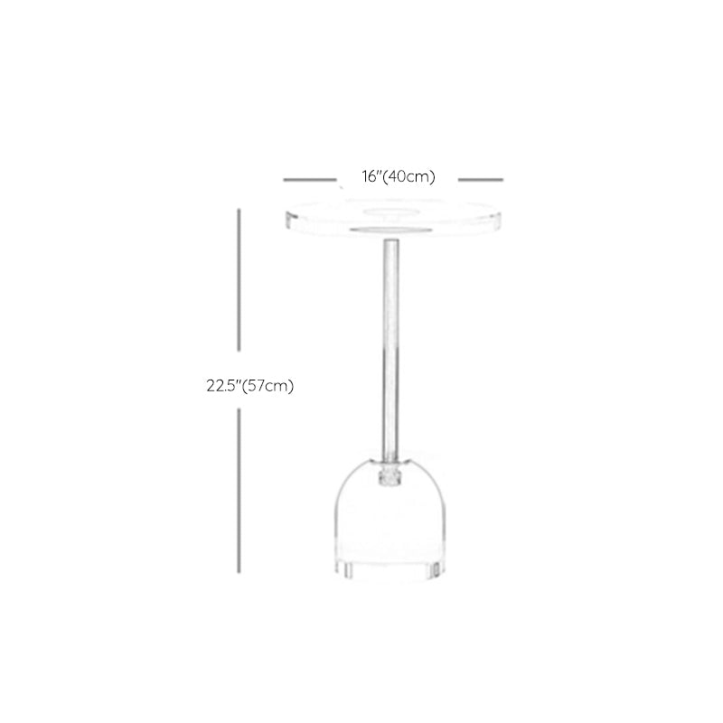 Clear Acrylic Round Side Table Set Glam Steel Pedestal End Table