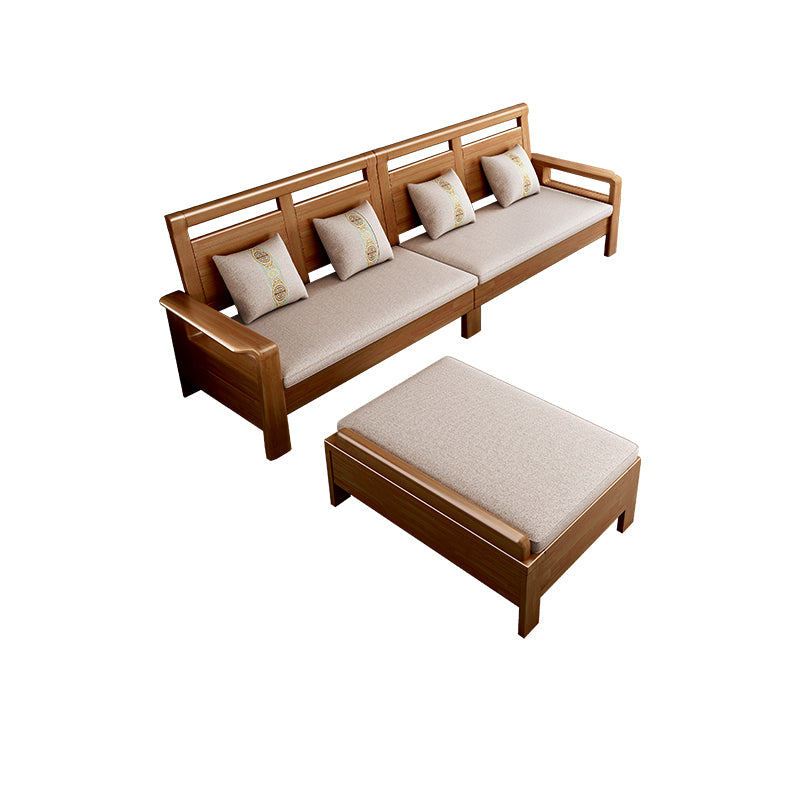 37"H Contemporary Sectional Sofa Fabric Sectional with Bostol Pillows