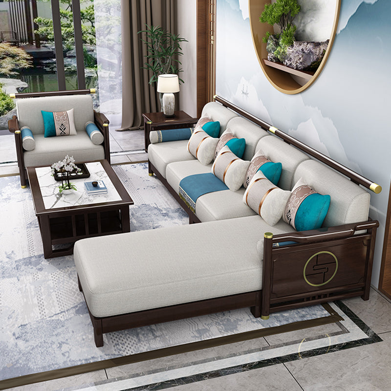 33"H Contemporary Sectional Sofa Fabric Sectional with Bostol Pillows