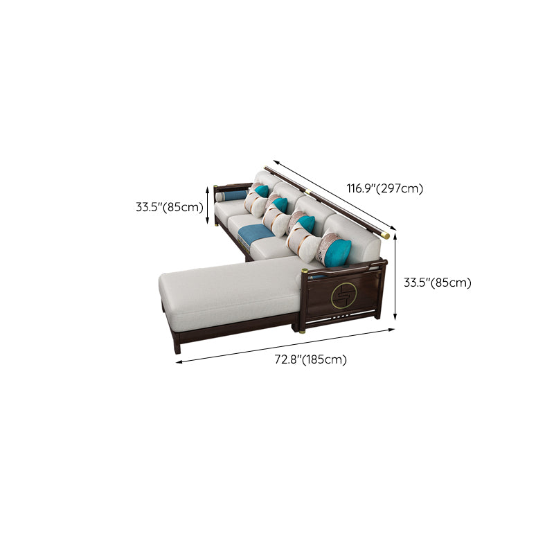 33"H Contemporary Sectional Sofa Fabric Sectional with Bostol Pillows