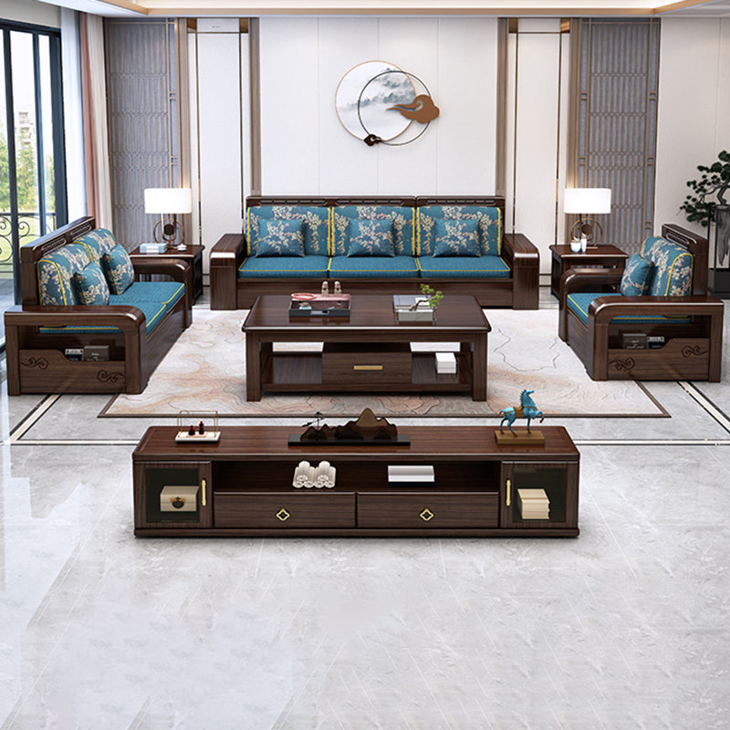 37"H Contemporary Sectional Sofa Storage Fabric Sectional with Bostol Pillows