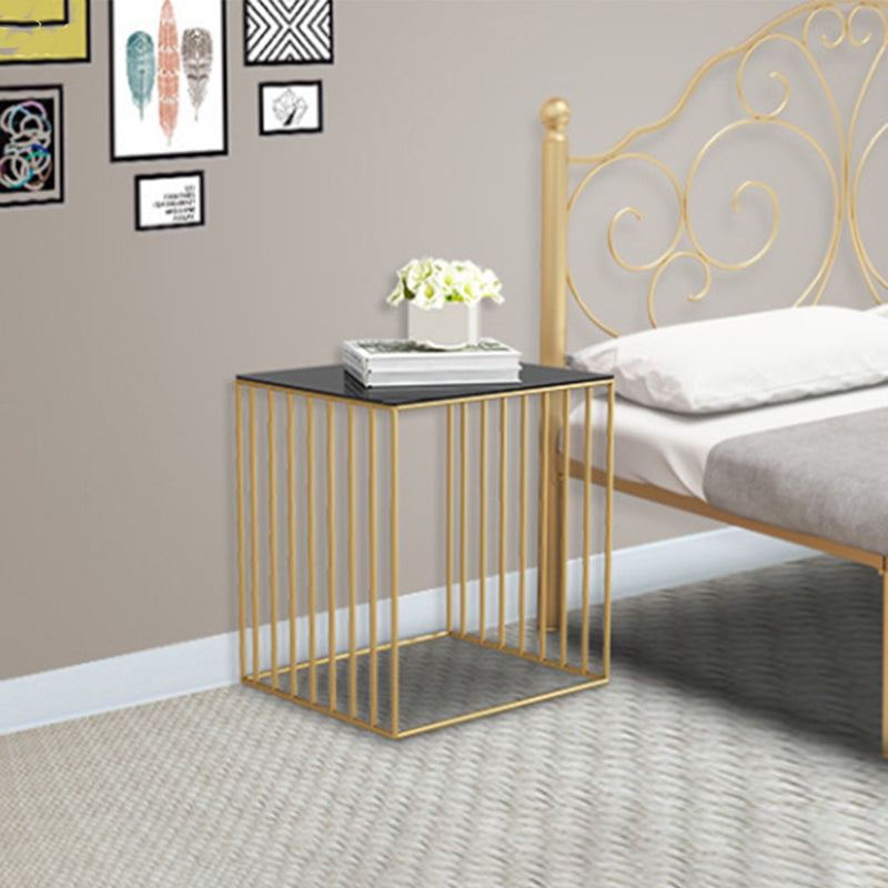 Mid-Century Metal Frame Rectangular Metal Wrap Living Room Side Table