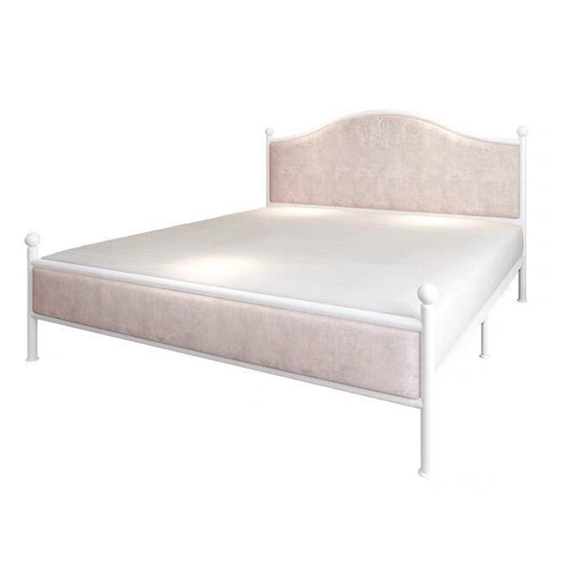 Contemporary Bed Frame Metal Standard Bed with Upholstered Headboard
