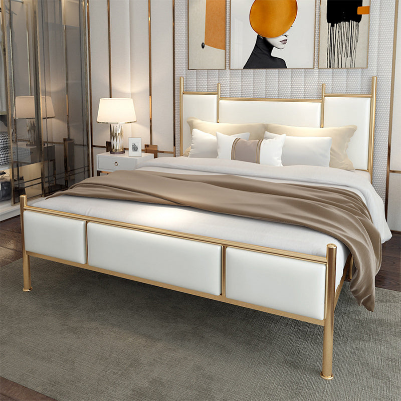 Metal Bed Frame Contemporary Standard Bed with Custom Gold Legs