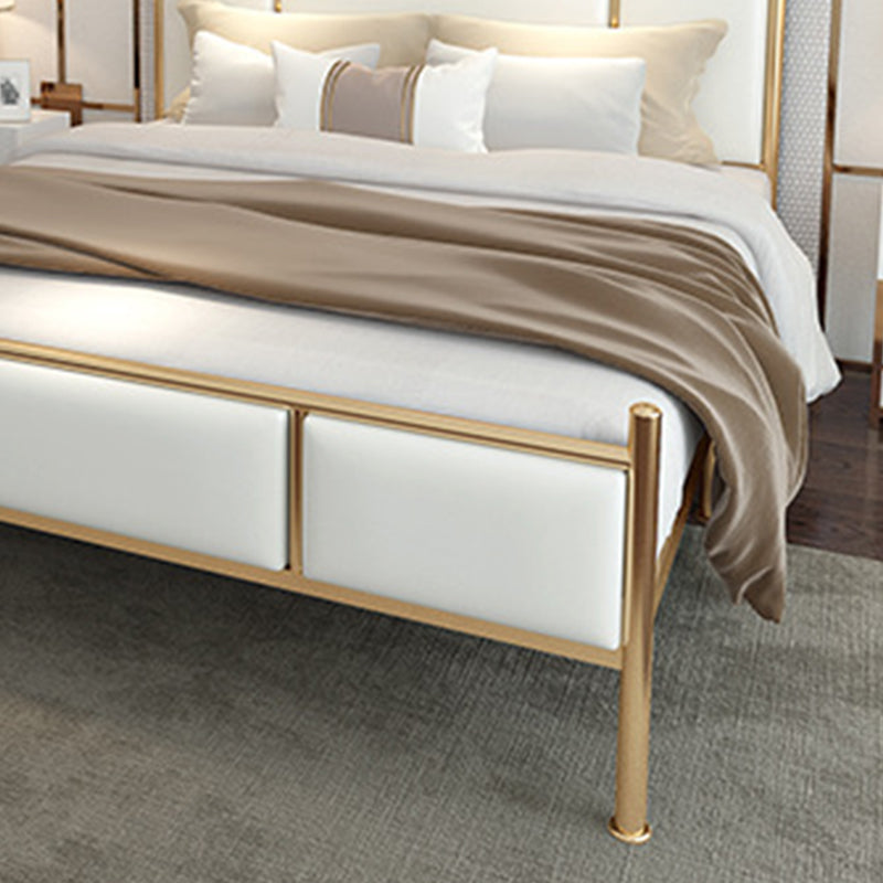 Metal Bed Frame Contemporary Standard Bed with Custom Gold Legs