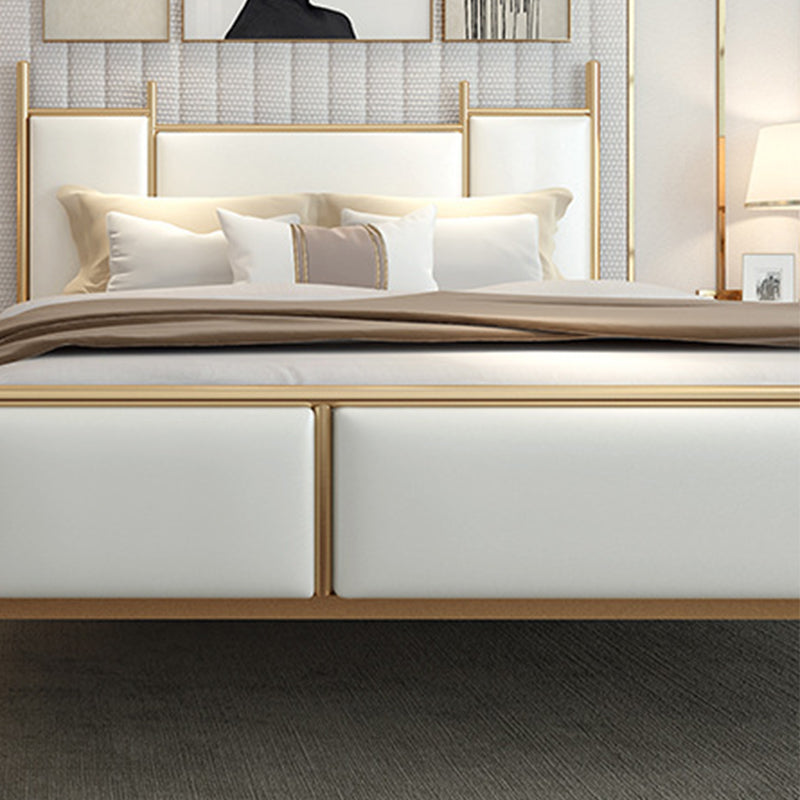 Metal Bed Frame Contemporary Standard Bed with Custom Gold Legs