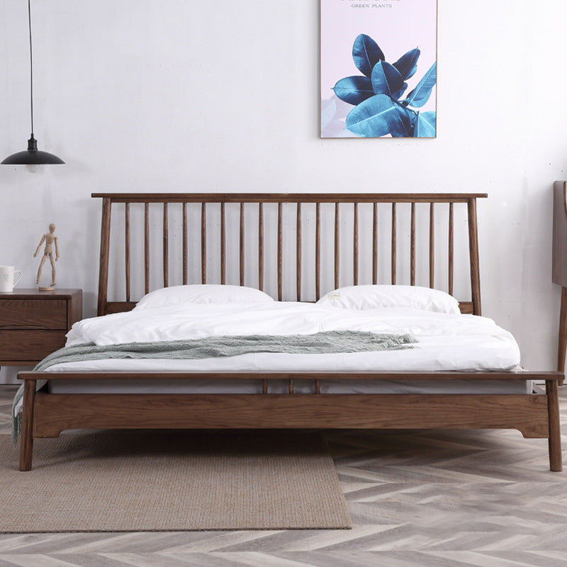 Solid Wood Open-Frame Bed Contemporary Ash Standard Bed with Legs