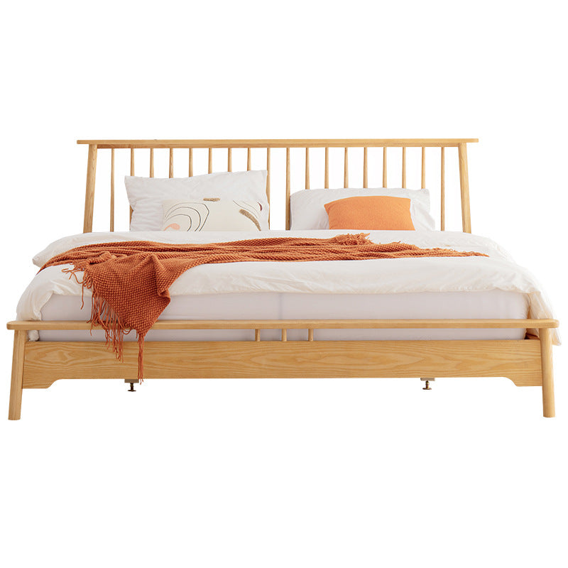 Solid Wood Open-Frame Bed Contemporary Ash Standard Bed with Legs