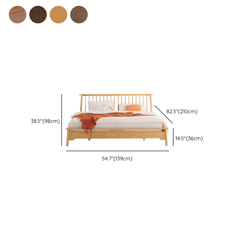 Solid Wood Open-Frame Bed Contemporary Ash Standard Bed with Legs