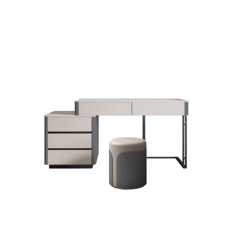 Contemporary Pine Makeup Vanity Desk with Drawers Vanity Makeup Table Set