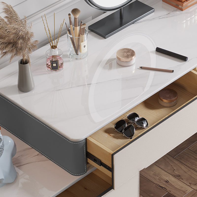 Contemporary Pine Makeup Vanity Desk with Drawers Vanity Makeup Table Set