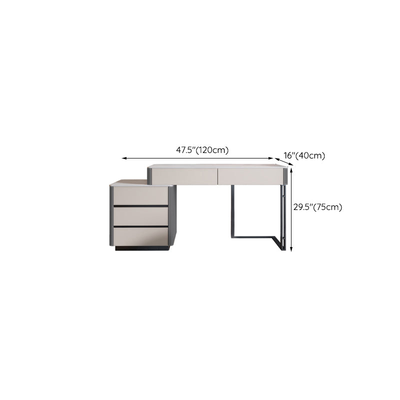 Contemporary Pine Makeup Vanity Desk with Drawers Vanity Makeup Table Set