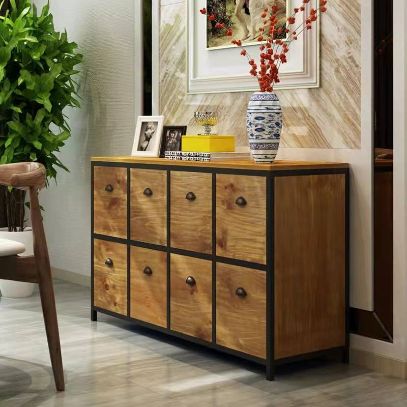 29.5" Tall Solid Wood Apothecary Accent Chest Rectangular Storage Cabinet with Drawers