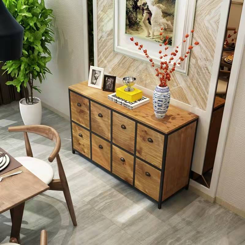 29.5" Tall Solid Wood Apothecary Accent Chest Rectangular Storage Cabinet with Drawers