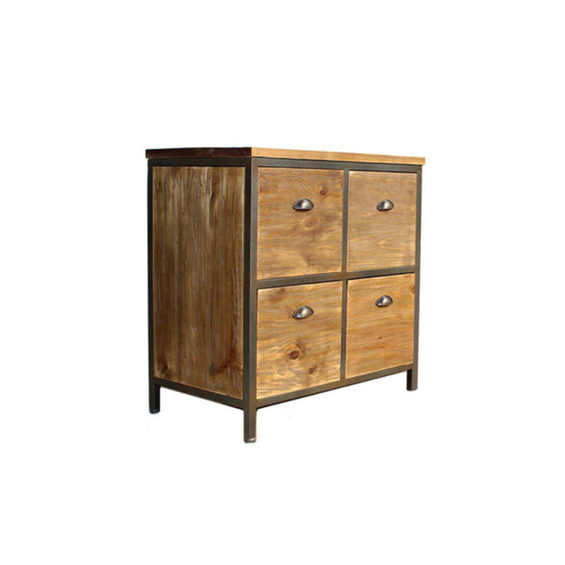 29.5" Tall Solid Wood Apothecary Accent Chest Rectangular Storage Cabinet with Drawers