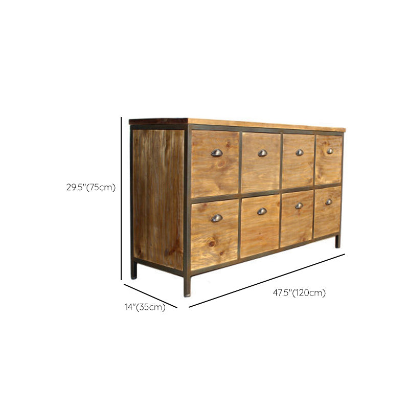 29.5" Tall Solid Wood Apothecary Accent Chest Rectangular Storage Cabinet with Drawers